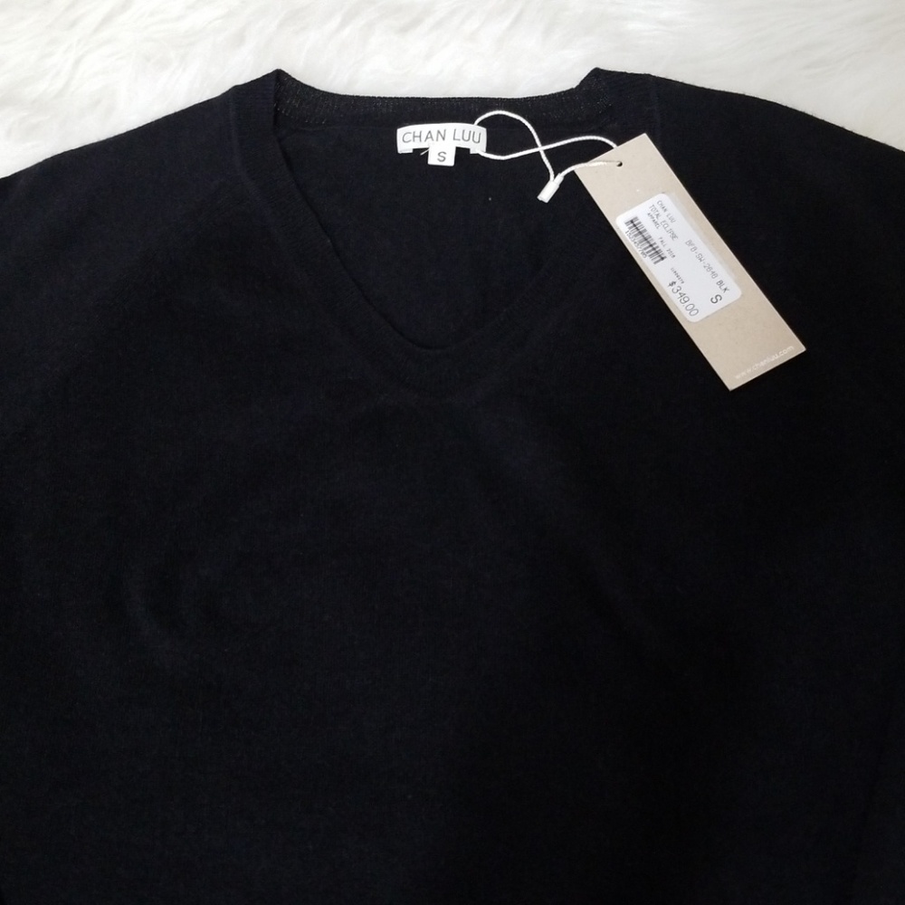 Black silk cashmere sweater